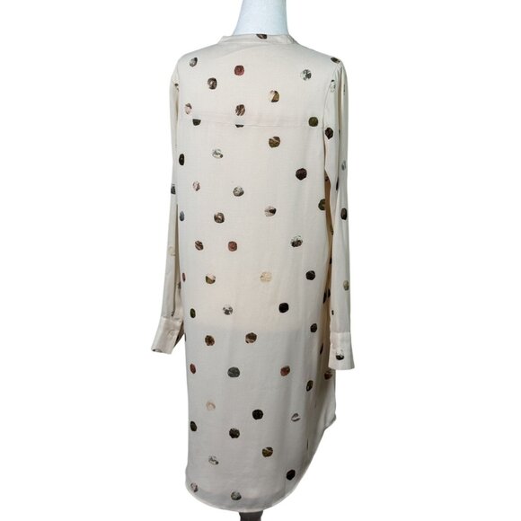 NWOT COMUNE Size S Womens Dress Polka Dot Long Sleeve White Multicolor Spots - Picture 2 of 13